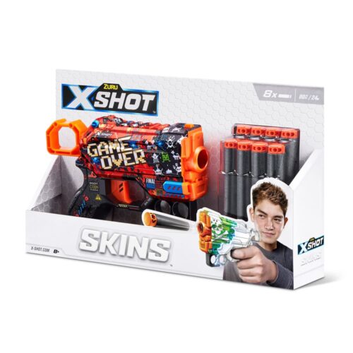 Скорострельный бластер X-SHOT Skins Menace Game Over (8 патронов) (36515B)