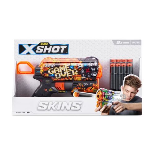 Скорострельный бластер X-SHOT Skins Flux Game Over (8 патронов) (36516E)