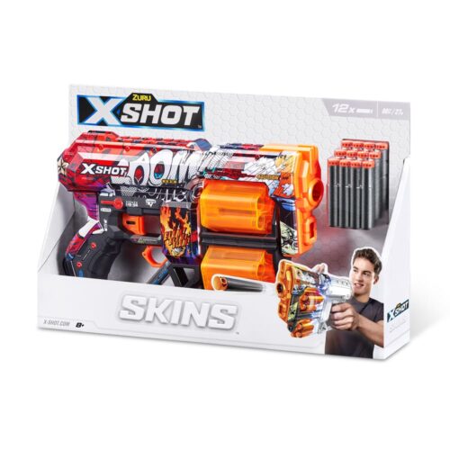 Скорострельный бластер X-SHOT Skins Dread Boom (12 патронов) (36517A)