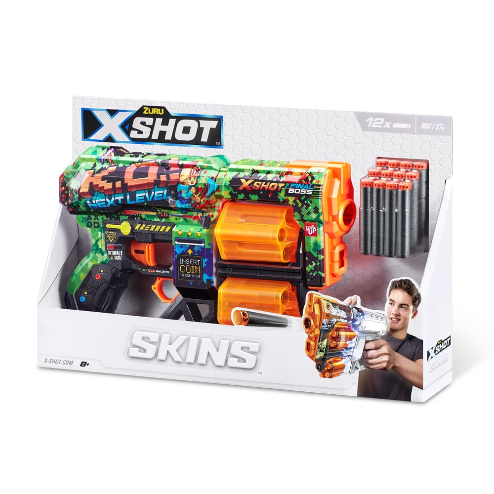 Rapid-fire blaster X-SHOT Skins Dread K.O. (12 cartridges) (36517B)