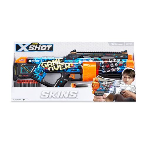 Скорострельный бластер X-SHOT Skins Last Stand Game Over (16 патронов) (36518A)