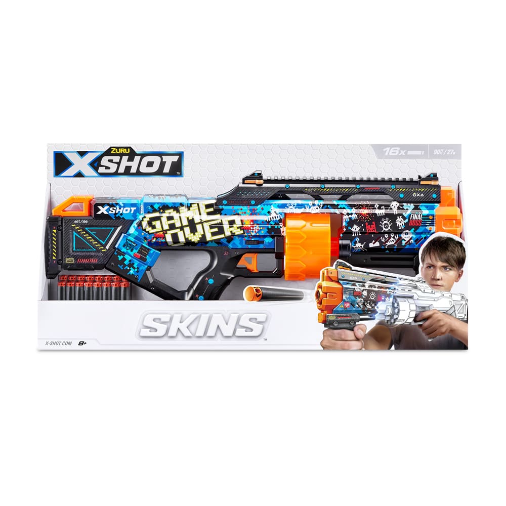 Скорострельный бластер X-SHOT Skins Last Stand Game Over (16 патронов) (36518A)