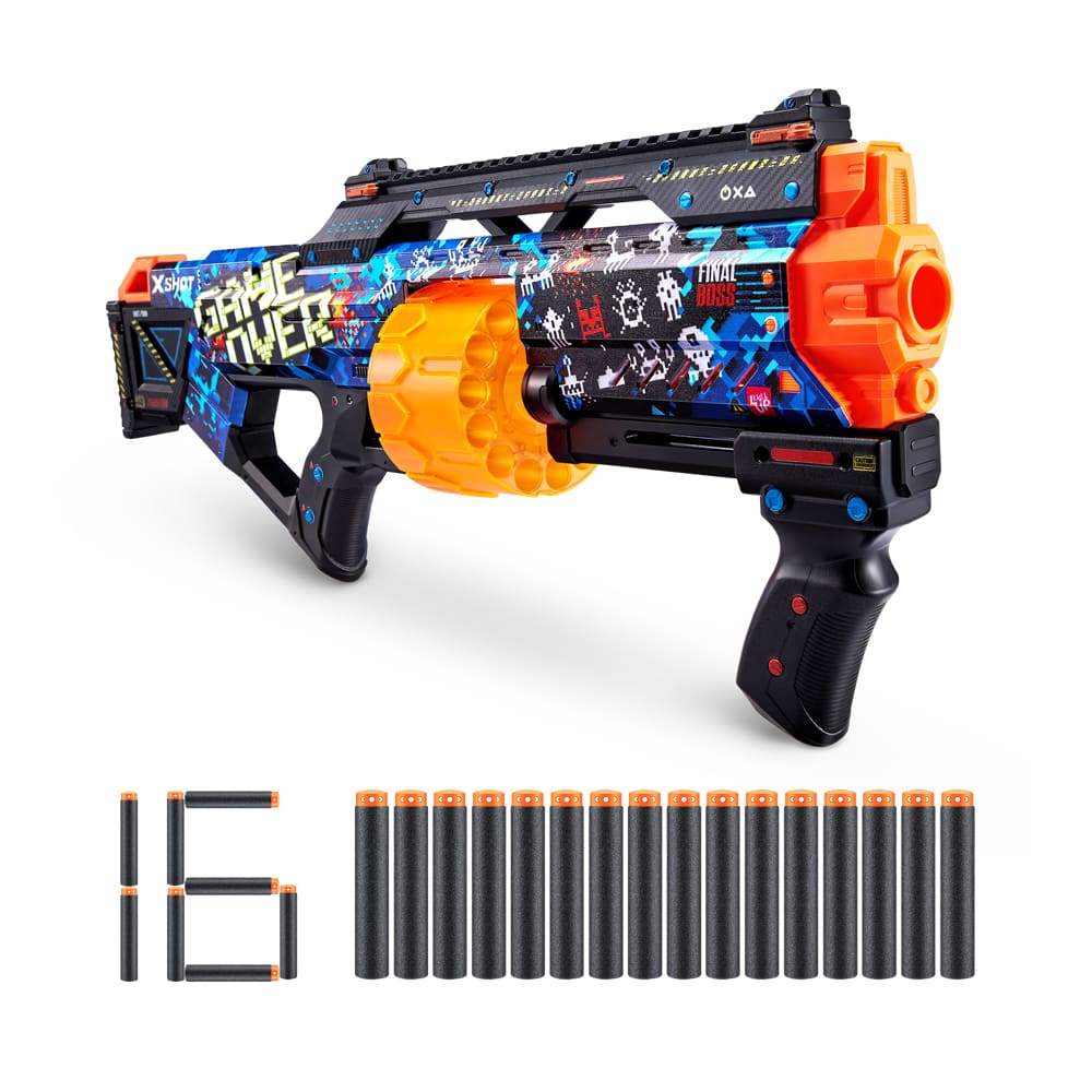 Скорострельный бластер X-SHOT Skins Last Stand Game Over (16 патронов) (36518A)