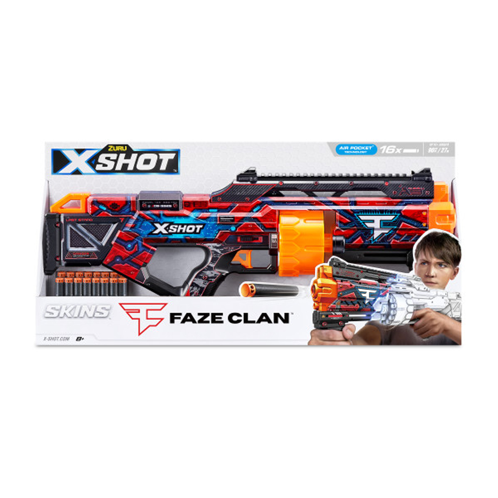 Швидкострільний бластер X-SHOT Skins Last Stand Faze (16 патронів) (36518H)