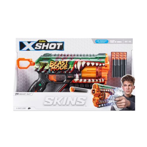 Скорострельный бластер X-SHOT Skins Griefer Beast Out (12 патронов) (36561A)