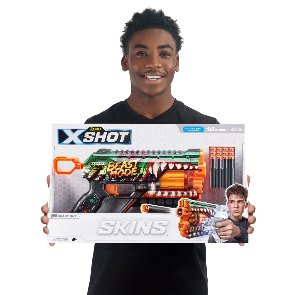 Скорострельный бластер X-SHOT Skins Griefer Beast Out (12 патронов) (36561A)
