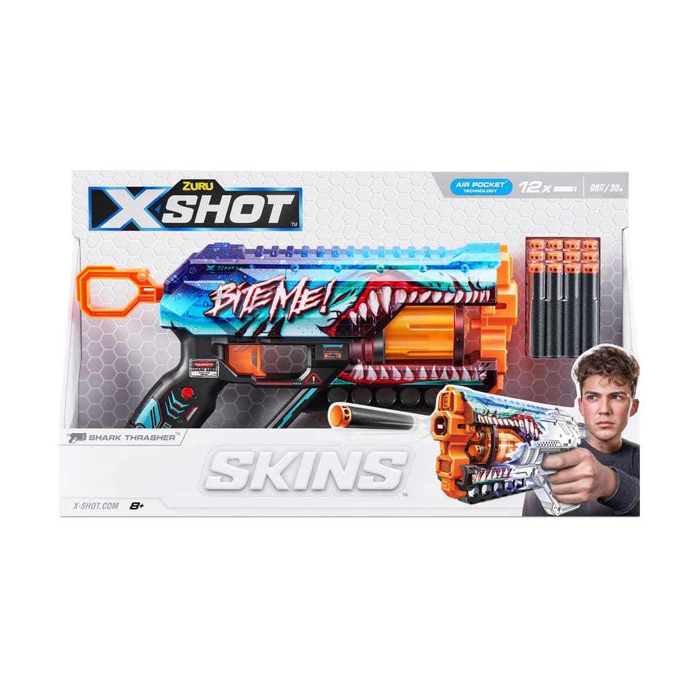Скорострельный бластер X-SHOT Skins Griefer Shark Thrasher (36561В)