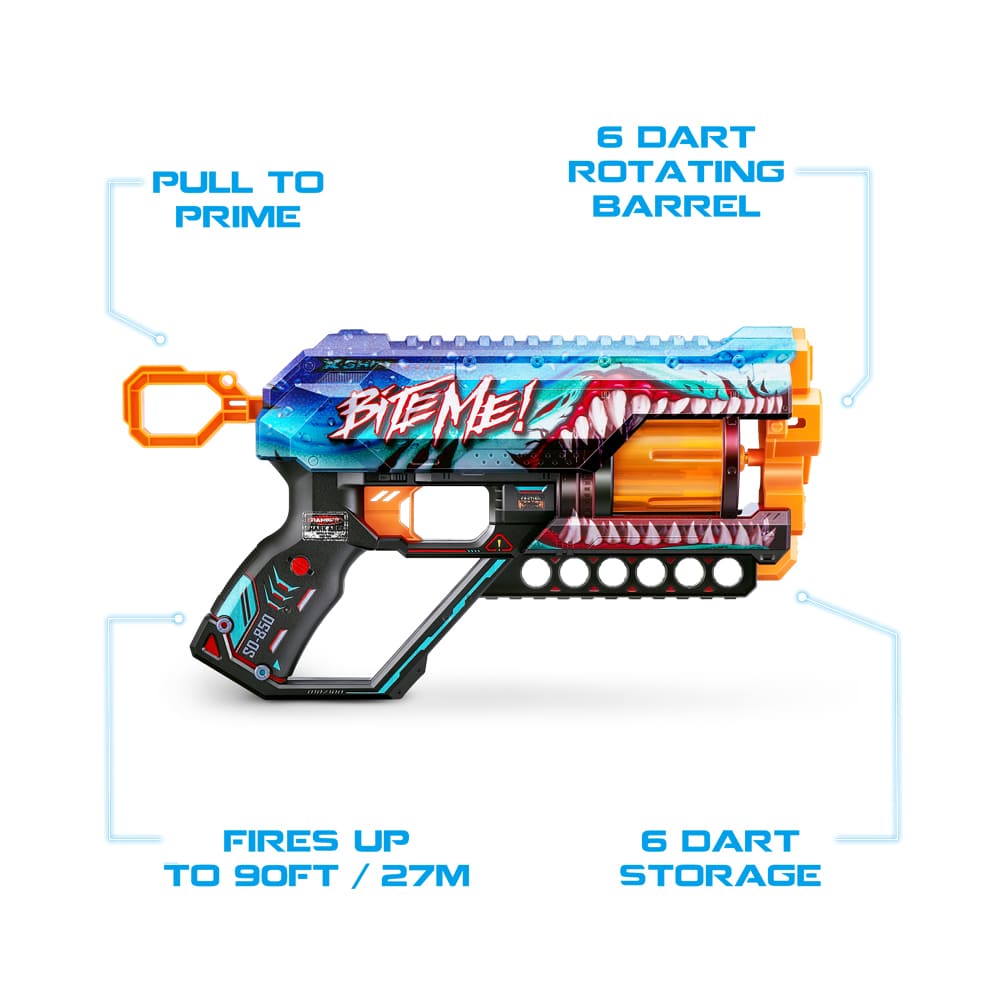 Скорострельный бластер X-SHOT Skins Griefer Shark Thrasher (36561В)