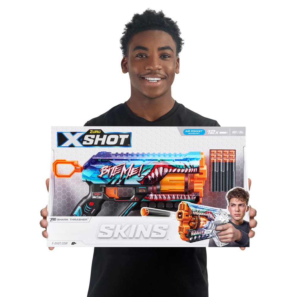 Скорострельный бластер X-SHOT Skins Griefer Shark Thrasher (36561В)
