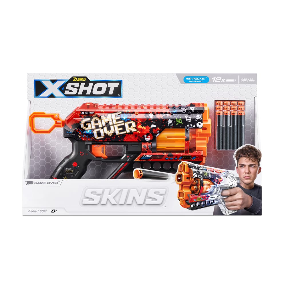 Швидкострільний бластер X-SHOT Skins Griefer Game Over (12 патронів) (36561D)