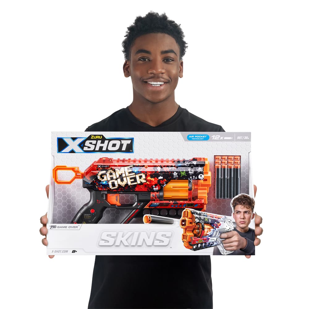 Швидкострільний бластер X-SHOT Skins Griefer Game Over (12 патронів) (36561D)