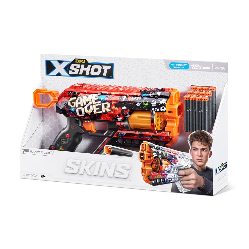 Швидкострільний бластер X-SHOT Skins Griefer Game Over (12 патронів) (36561D)