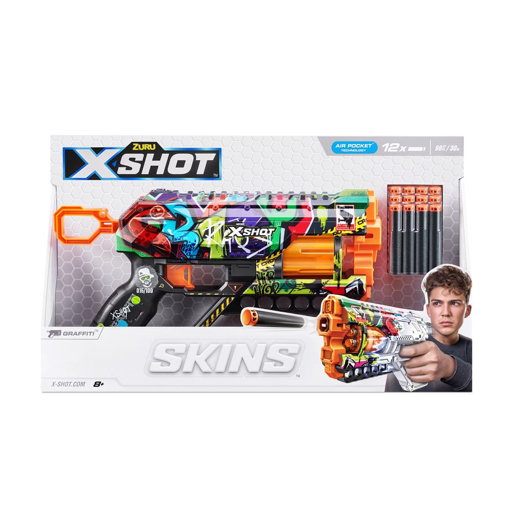 Rapid fire blaster X-SHOT Skins Griefer Graffiti (12 rounds) (36561G)