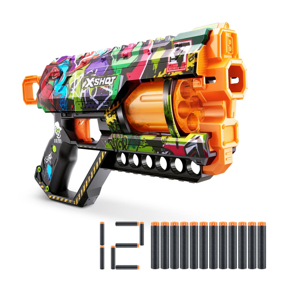 Rapid fire blaster X-SHOT Skins Griefer Graffiti (12 rounds) (36561G)