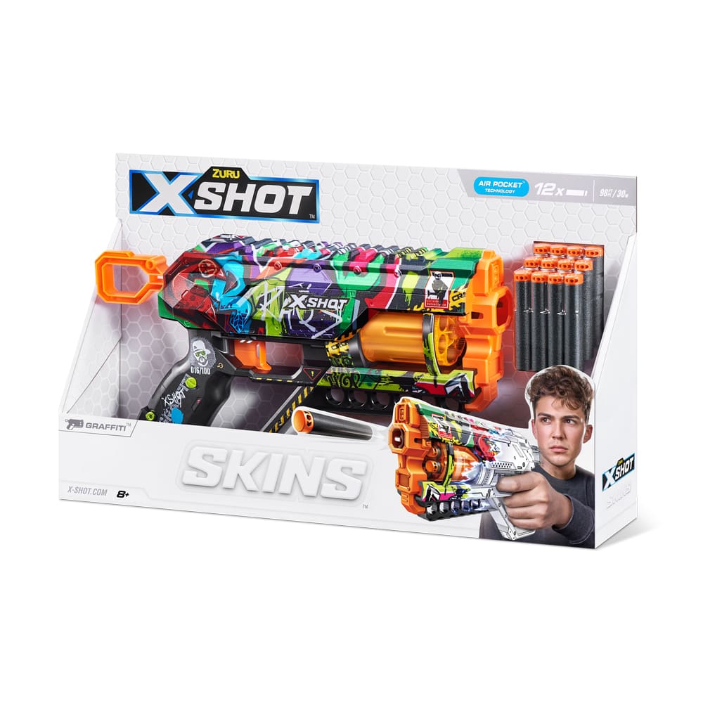 Rapid fire blaster X-SHOT Skins Griefer Graffiti (12 rounds) (36561G)