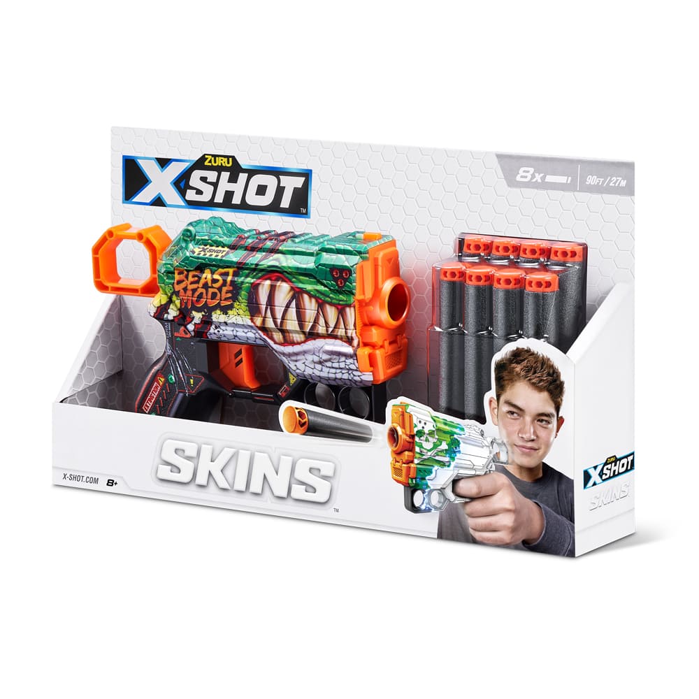 Rapid Fire Blaster X-SHOT Skins Menace Beast Out (8 rounds) (36515G)