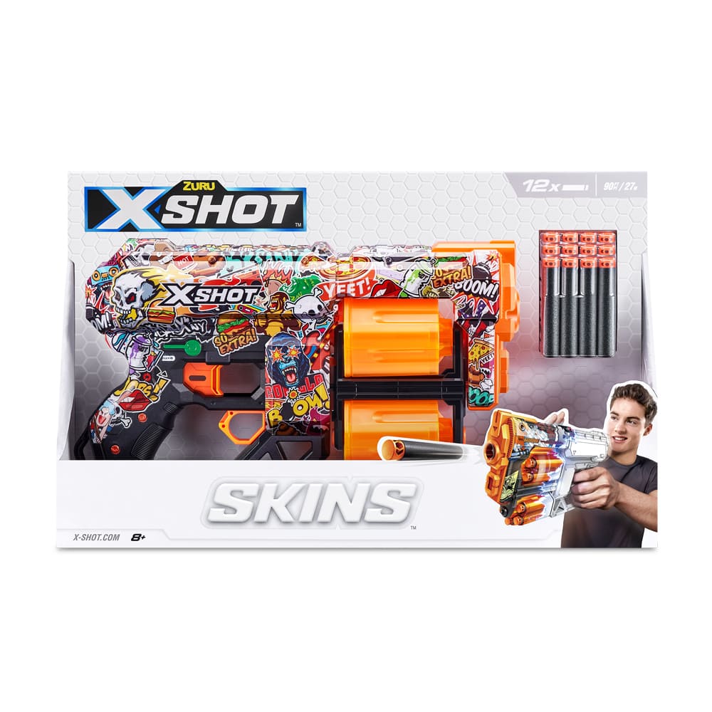 Скорострельный бластер X-SHOT Skins Dread Sketch (12 патронов) (36517H)