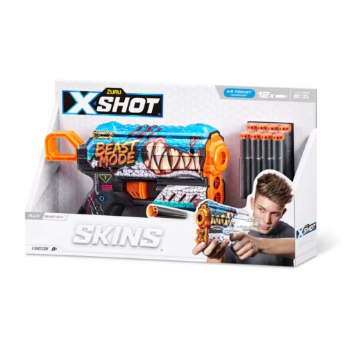 Rapid Fire Blaster X-SHOT Skins Flux Beast Out (8 rounds) (36516L)
