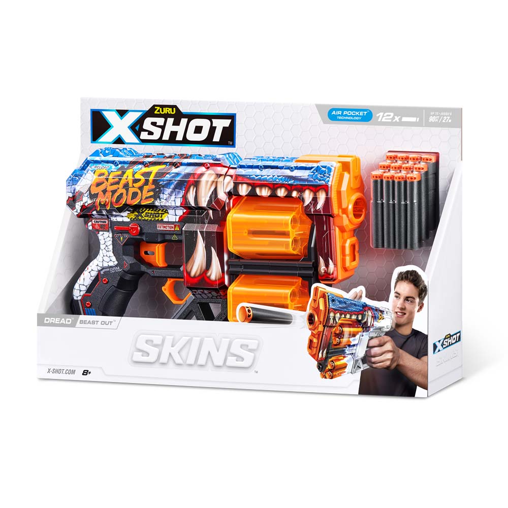 Rapid fire blaster X-SHOT Skins Dread Beast Out (12 cartridges) (36517P)