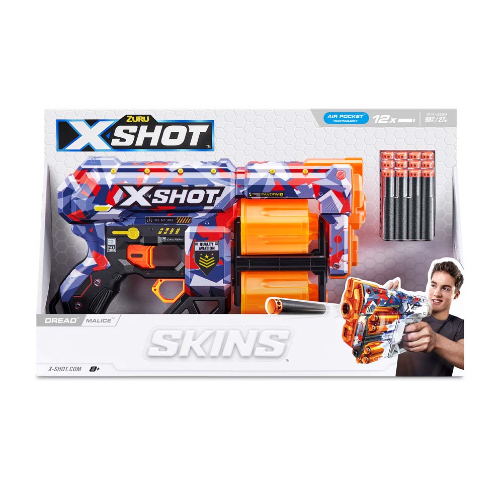 Rapid fire blaster X-SHOT Skins Dread Malice (12 cartridges) (36517Q)