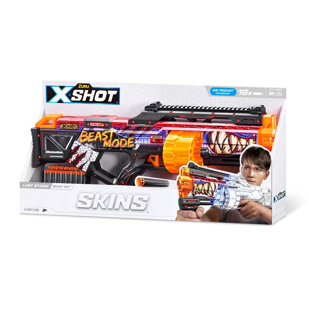 Скорострельный бластер X-SHOT Skins Last Stand Beast Out (16 патронов) (36518J)