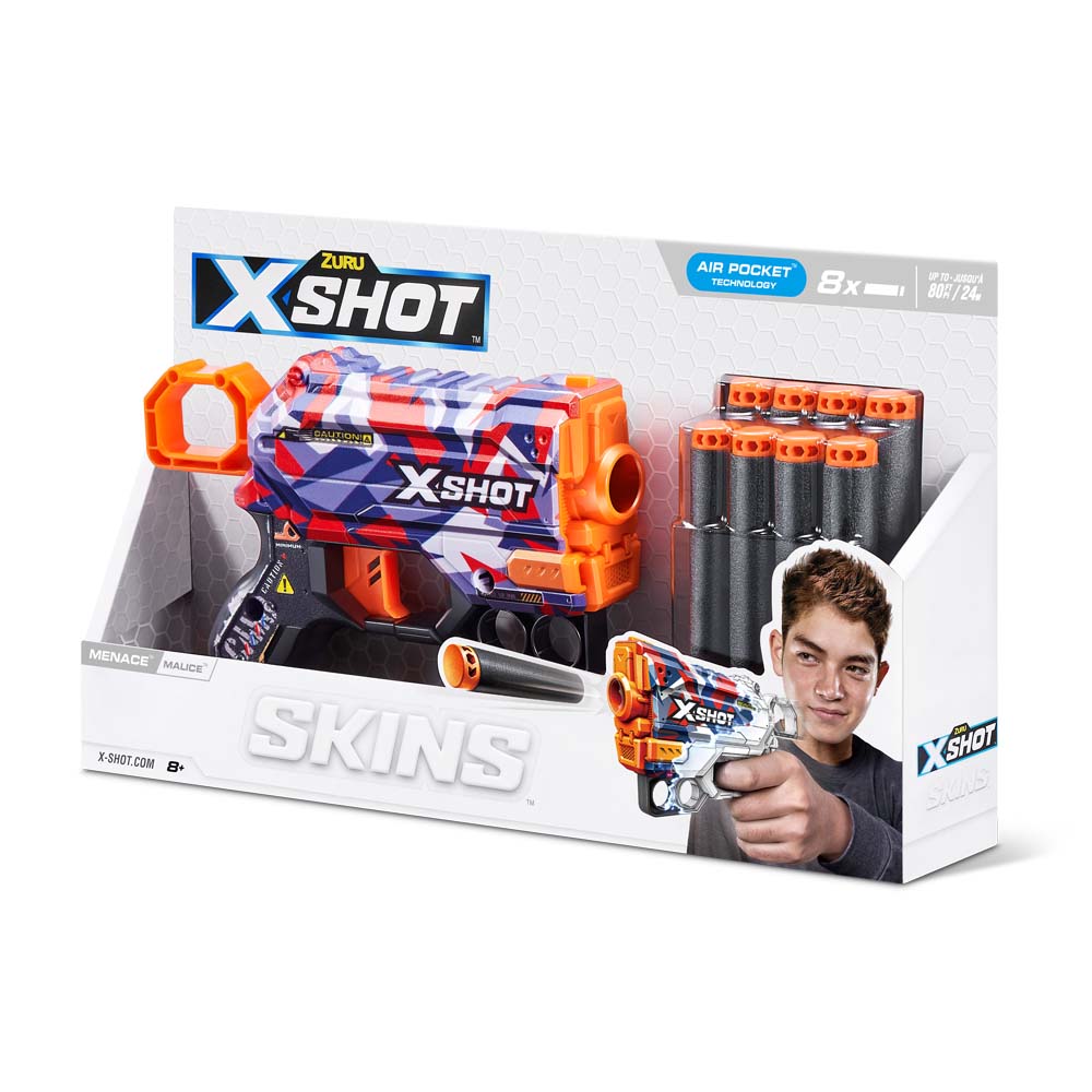 Швидкострільний бластер X-SHOT Skins Menace Malice (8 патронів) (36515M)