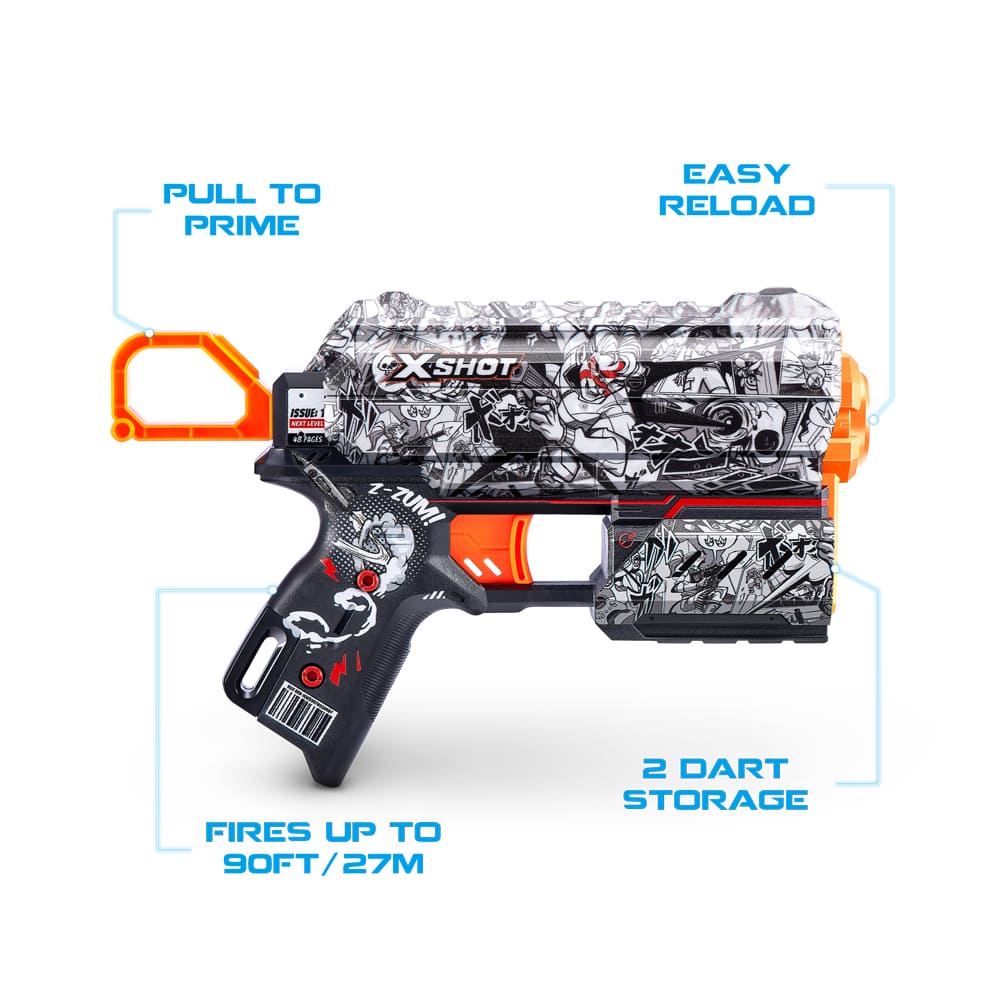 Rapid fire blaster X-SHOT Skins Flux Illustrate (8 cartridges) (36516D)