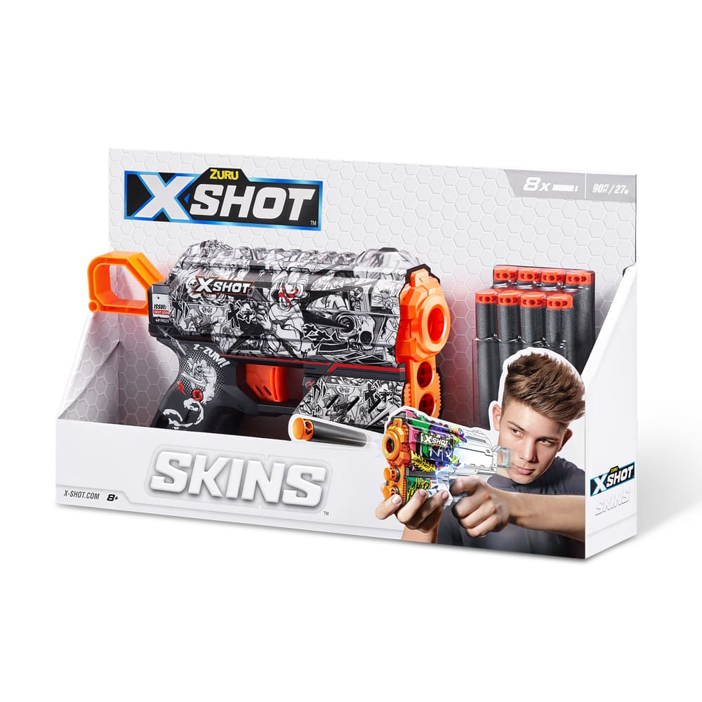 Rapid fire blaster X-SHOT Skins Flux Illustrate (8 cartridges) (36516D)