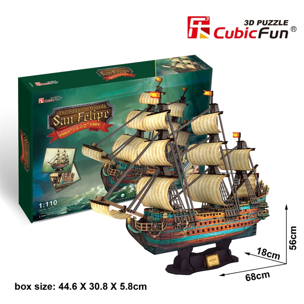 Трехмерная головоломка-конструктор CubicFun Испанская армада Сан Фелиппе (T4017h)