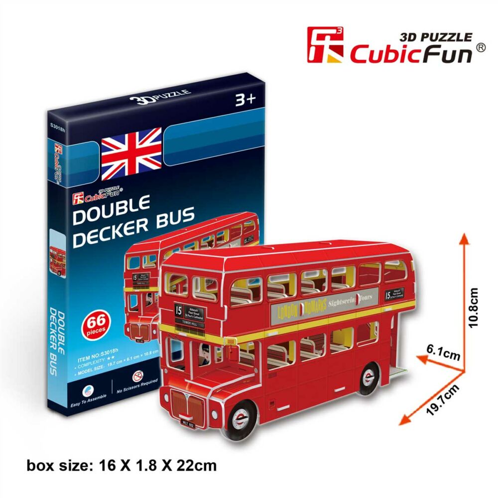 Three-dimensional puzzle-constructor CubicFun Double Decker mini series (S3018h)