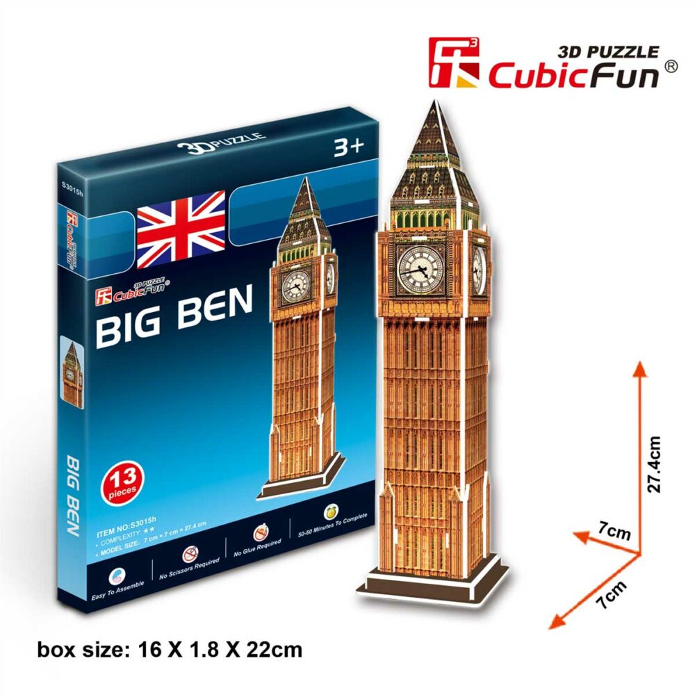 Three-dimensional puzzle-constructor CubicFun Big Ben mini series (S3015h)