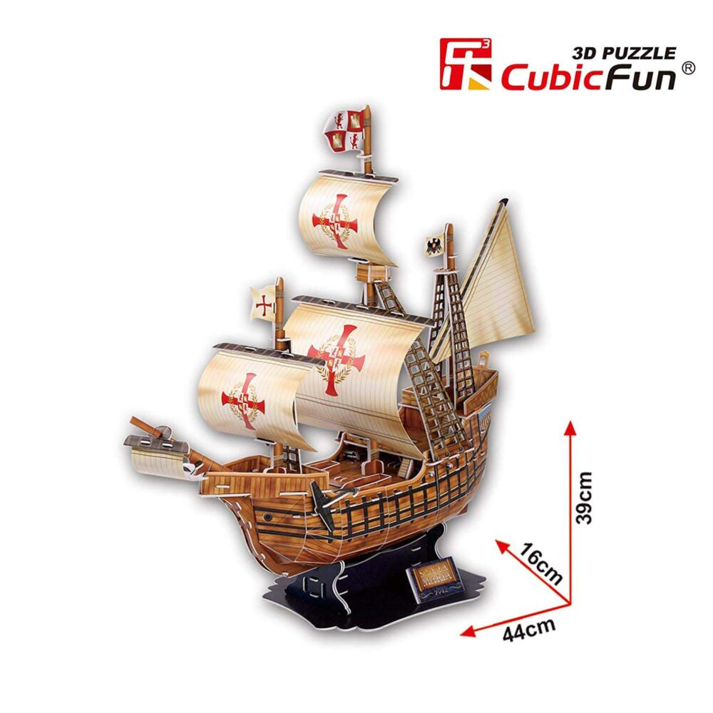 Тривимірна головоломка-конструктор CubicFun Корабель Санта Марія (T4008h)