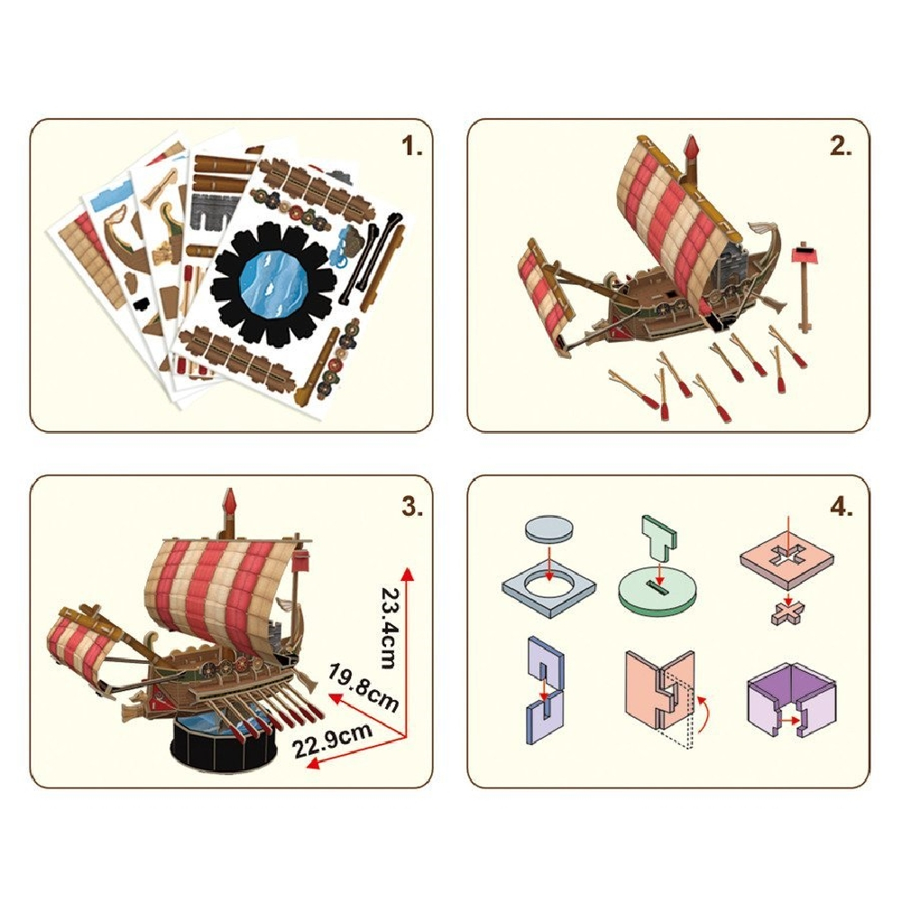 3D Puzzle Constructor CubicFun Roman Warship (T4032h)