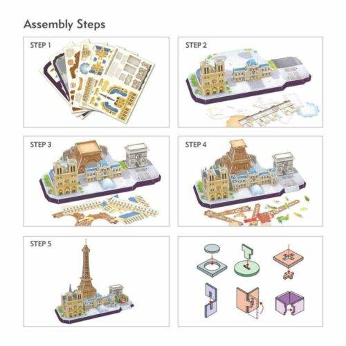 3D puzzle-constructor CubicFun CITY LINE PARIS (MC254h)