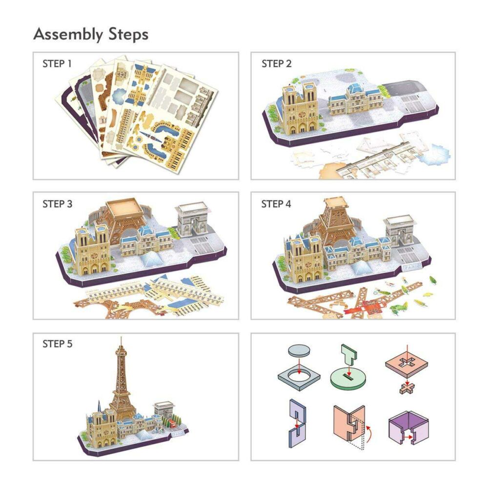 3D puzzle-constructor CubicFun CITY LINE PARIS (MC254h)