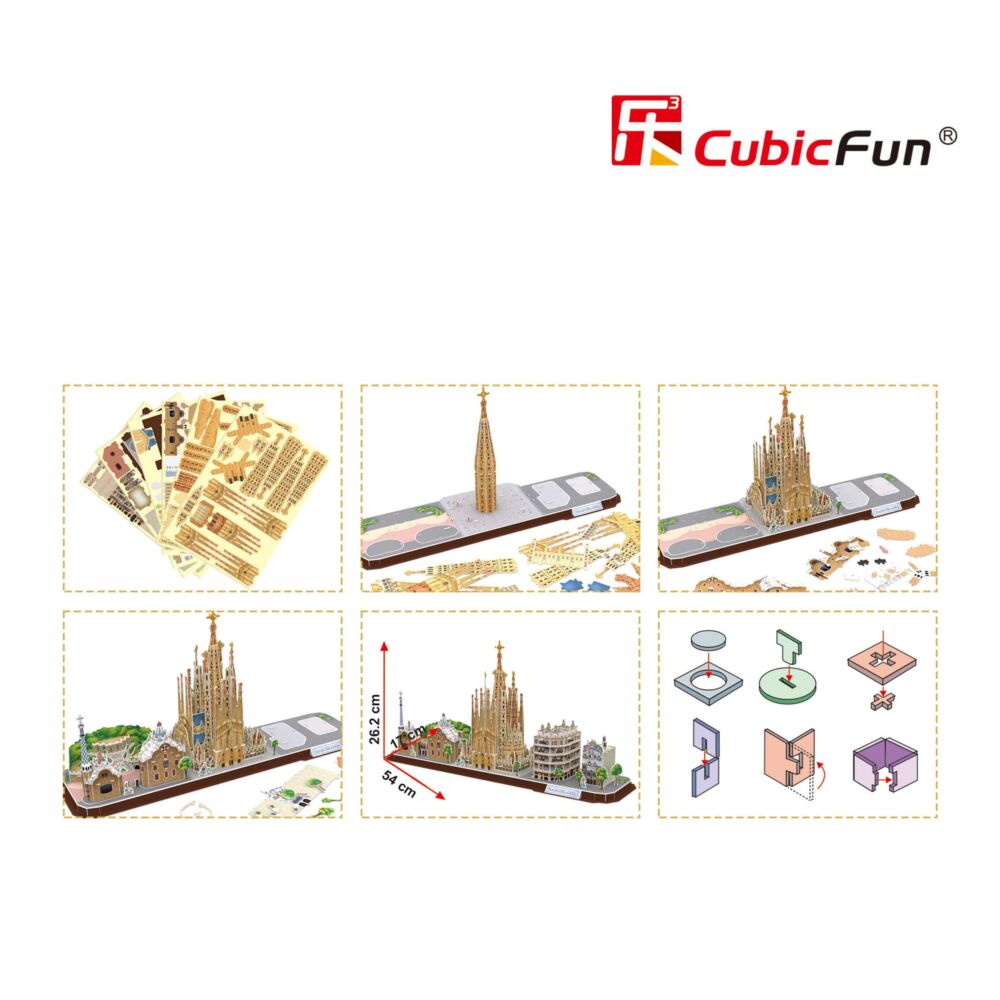 3D puzzle-constructor CubicFun CITY LINE BARCELONA (MC256h)