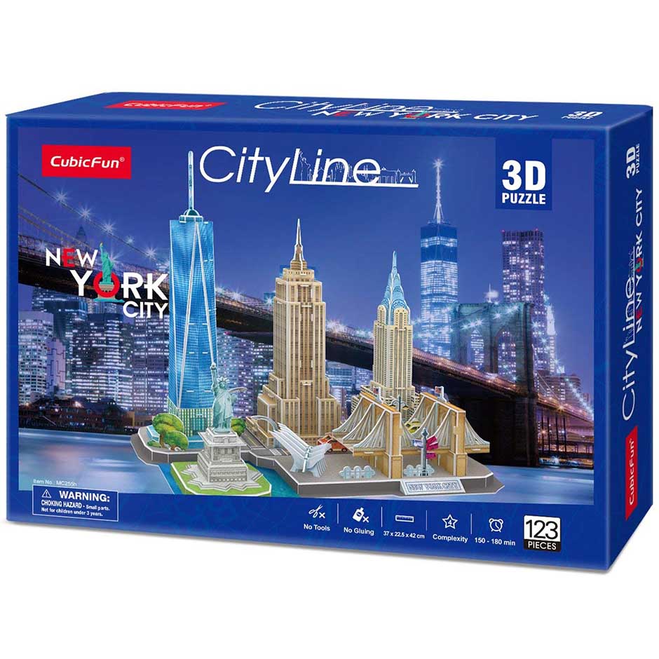 Тривимірна головоломка-конструктор CubicFun СІТІ ЛАЙН НЬЮ-ЙОРК (MC255h)