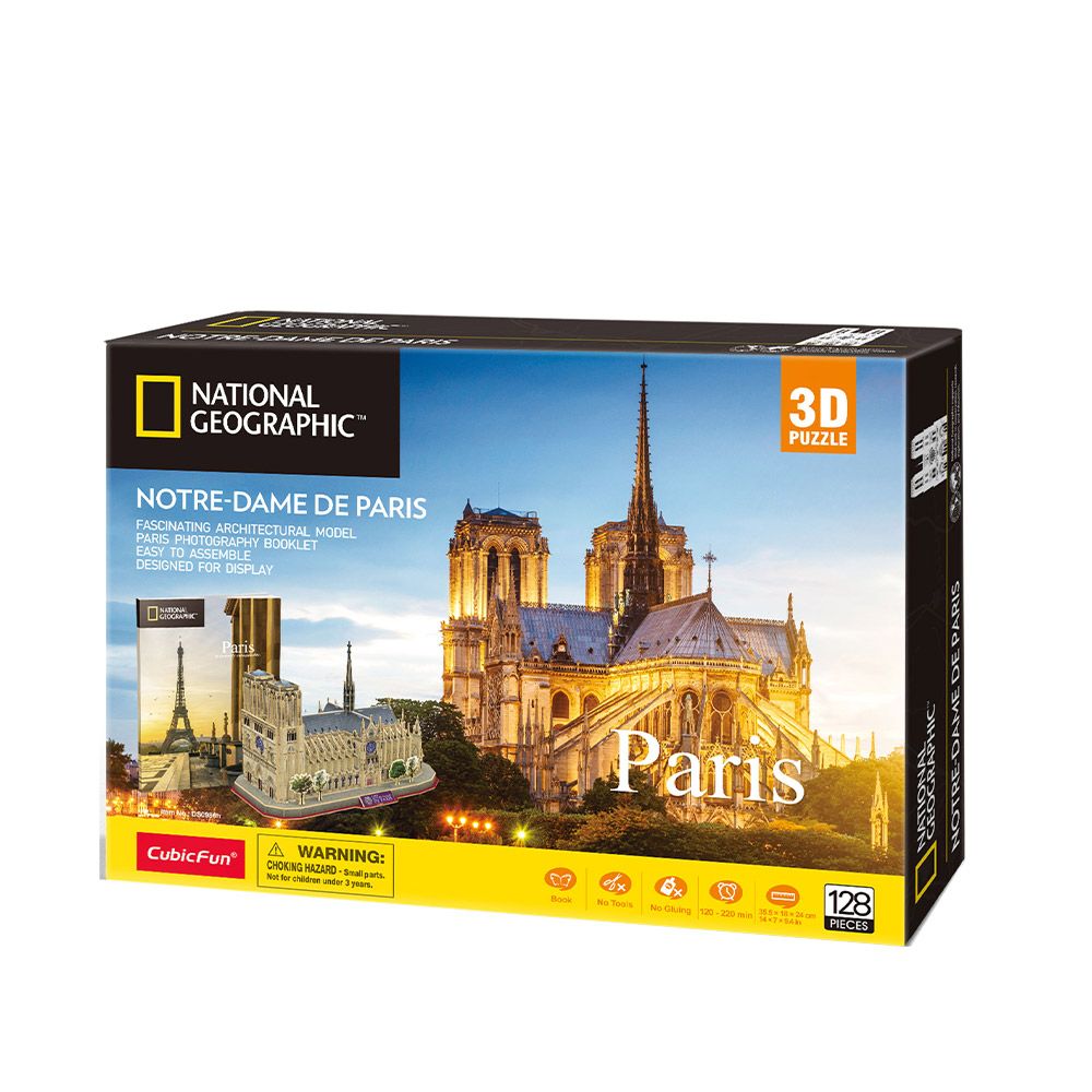 Трехмерная головоломка-конструктор Cubic Fun National Geographic Нотр-Дам-де-Пари (DS0986h)