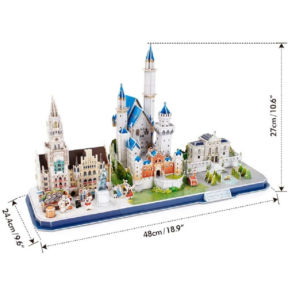 Трехмерная головоломка-конструктор Cubic Fun CITY LINE BAVARIA (MC267h)