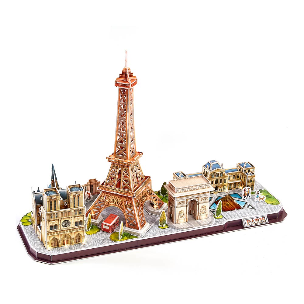 3D puzzle-constructor CubicFun City Line with LED lighting Paris (L525h)