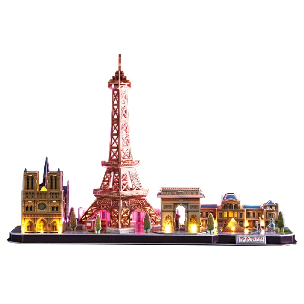3D puzzle-constructor CubicFun City Line with LED lighting Paris (L525h)