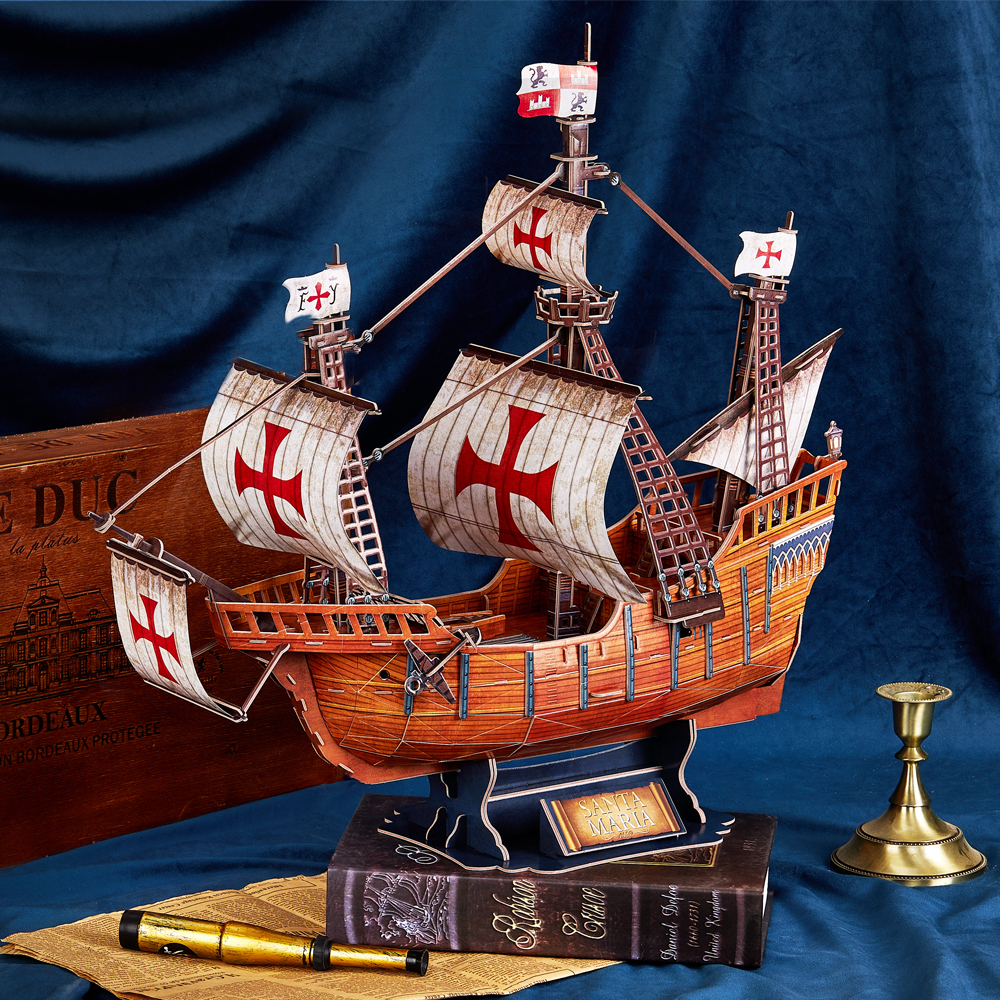 CubicFun 3D Construction Puzzle Santa Maria Ship (T4038h)