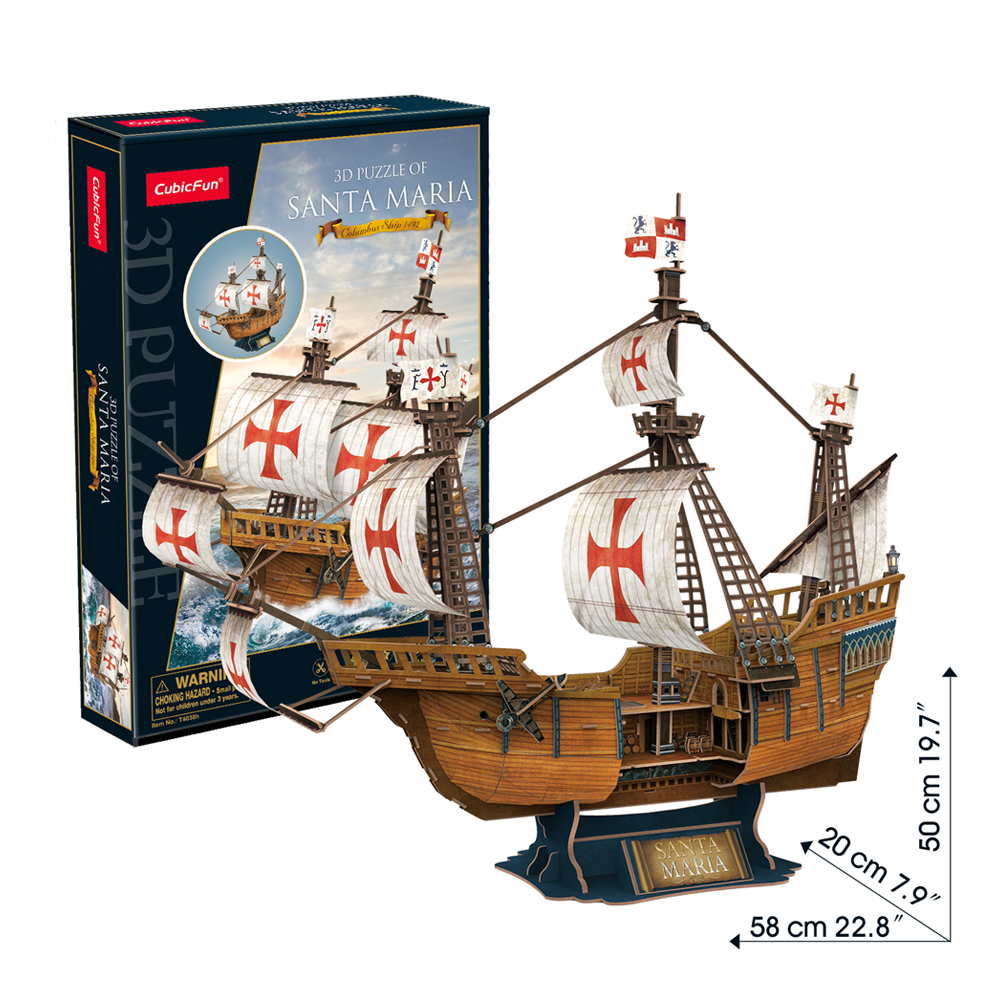 CubicFun 3D Construction Puzzle Santa Maria Ship (T4038h)