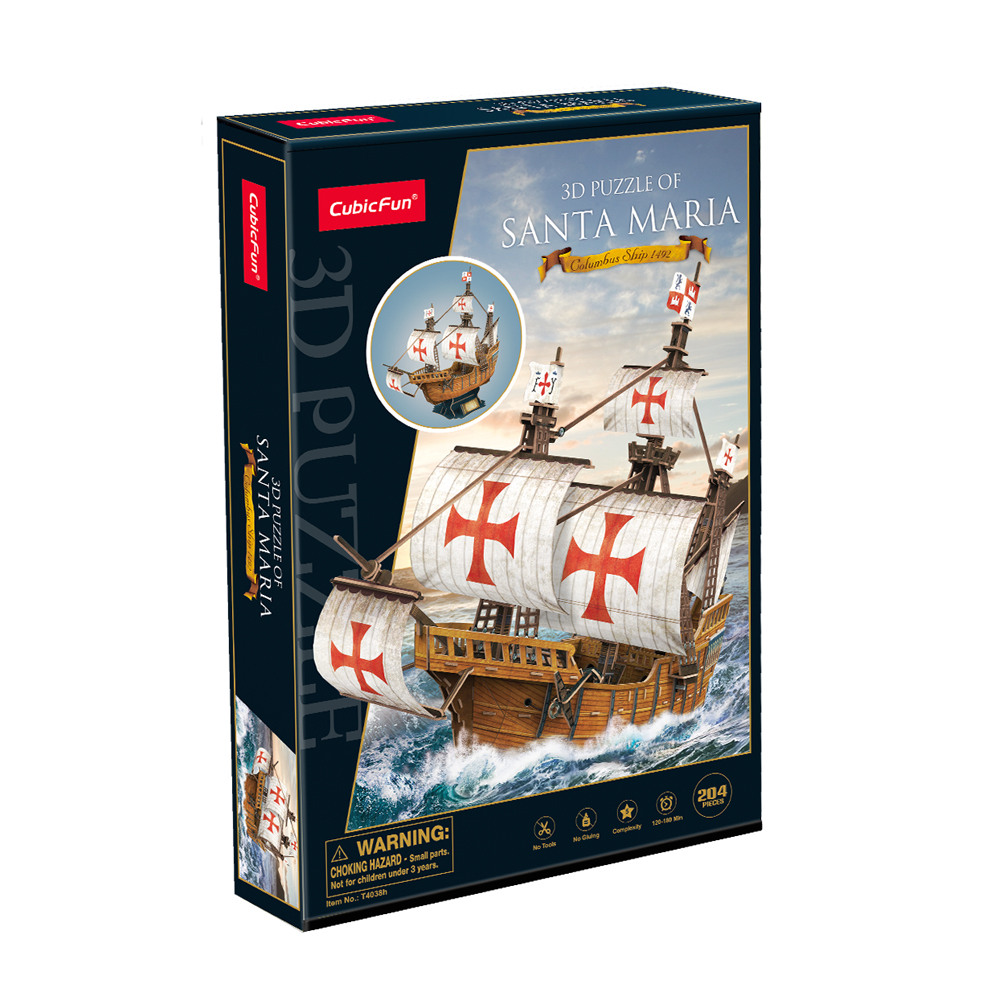 CubicFun 3D Construction Puzzle Santa Maria Ship (T4038h)