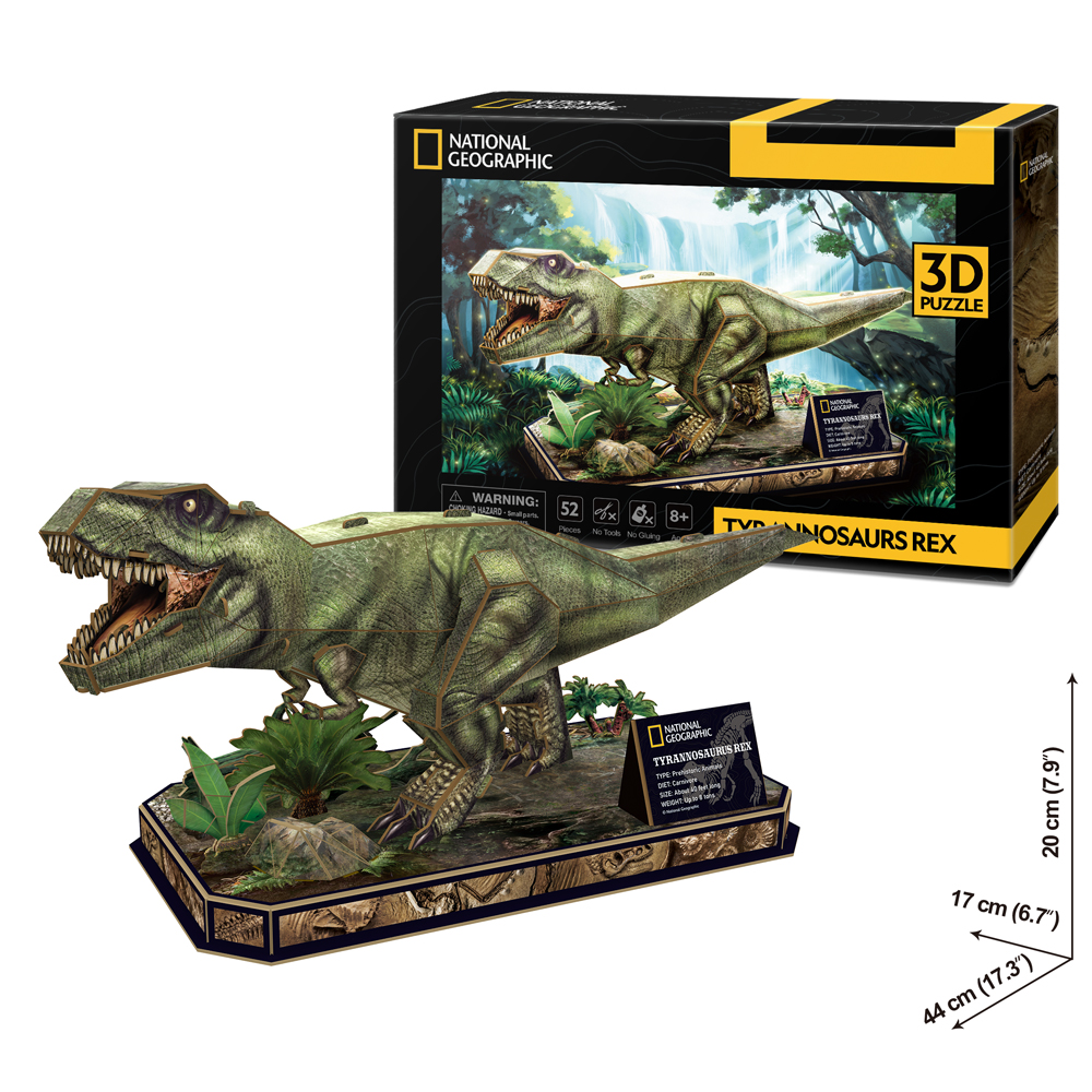 Тривимірна головоломка-конструктор CubicFun National Geographic Dino Тиранозавр Рекс (DS1051h)