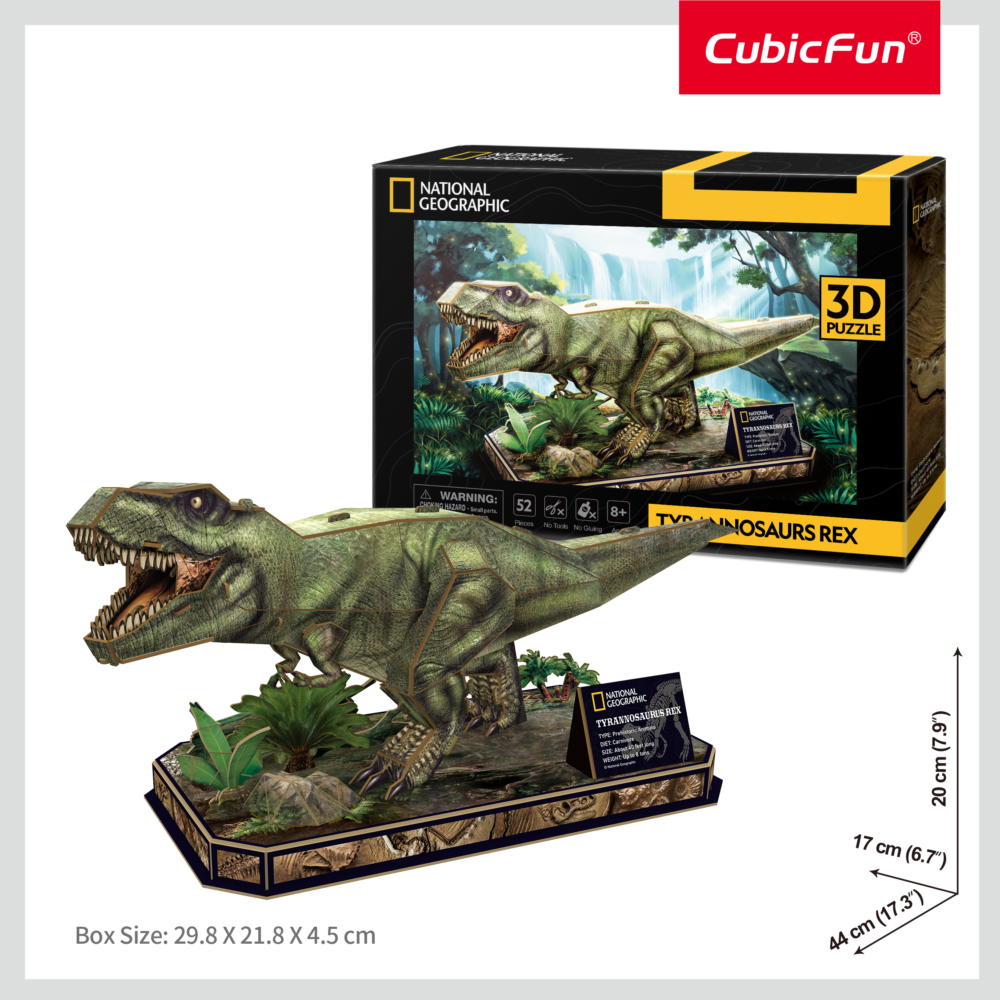 Тривимірна головоломка-конструктор CubicFun National Geographic Dino Тиранозавр Рекс (DS1051h)