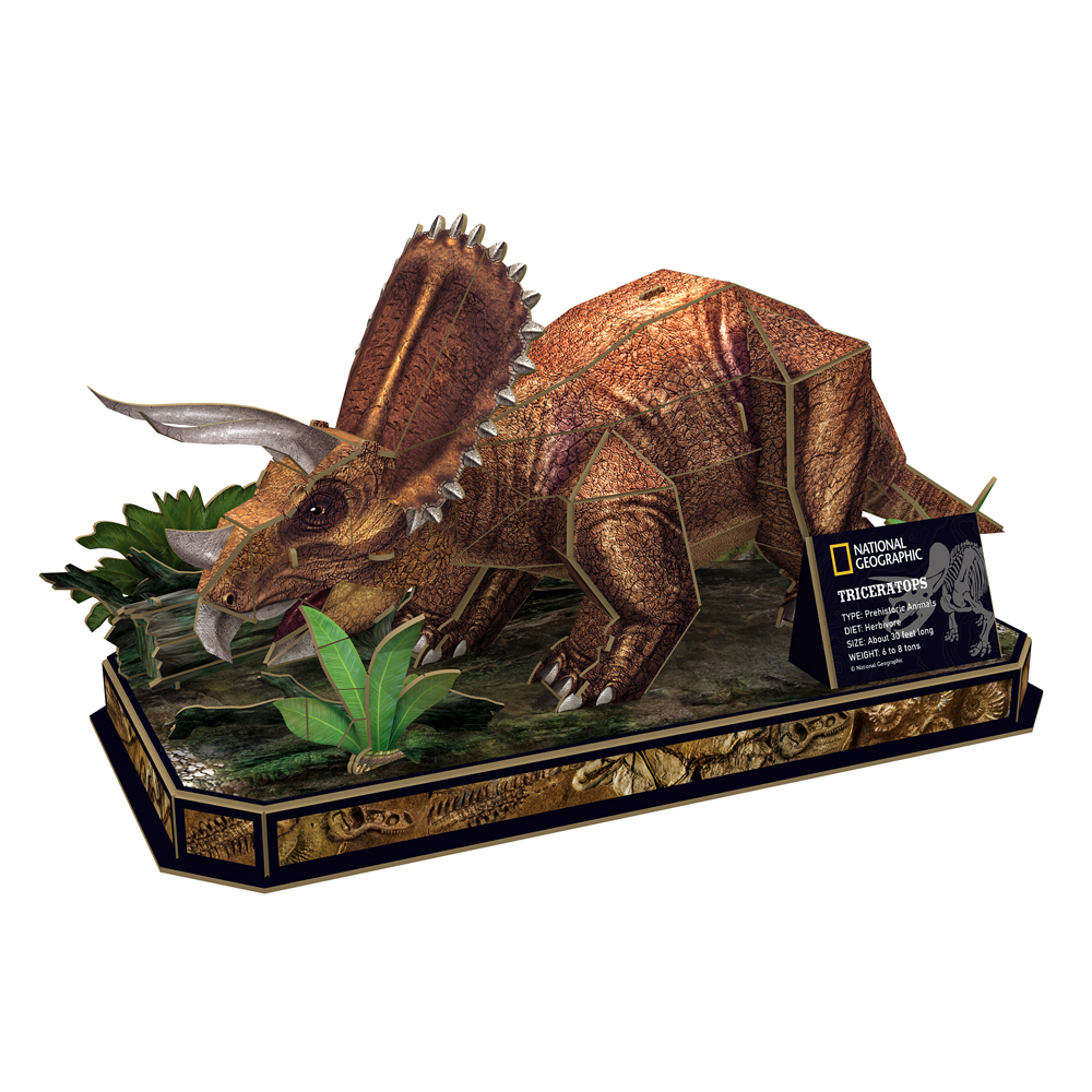 CubicFun National Geographic Dino Triceratops 3D Construction Puzzle (DS1052h)