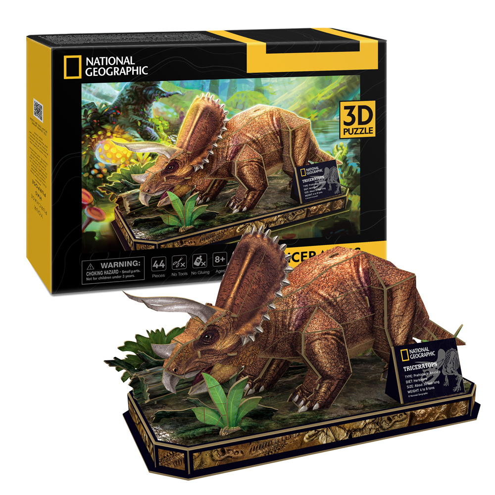 CubicFun National Geographic Dino Triceratops 3D Construction Puzzle (DS1052h)