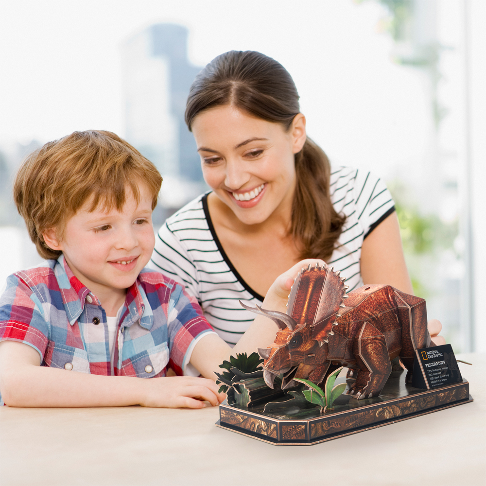 CubicFun National Geographic Dino Triceratops 3D Construction Puzzle (DS1052h)