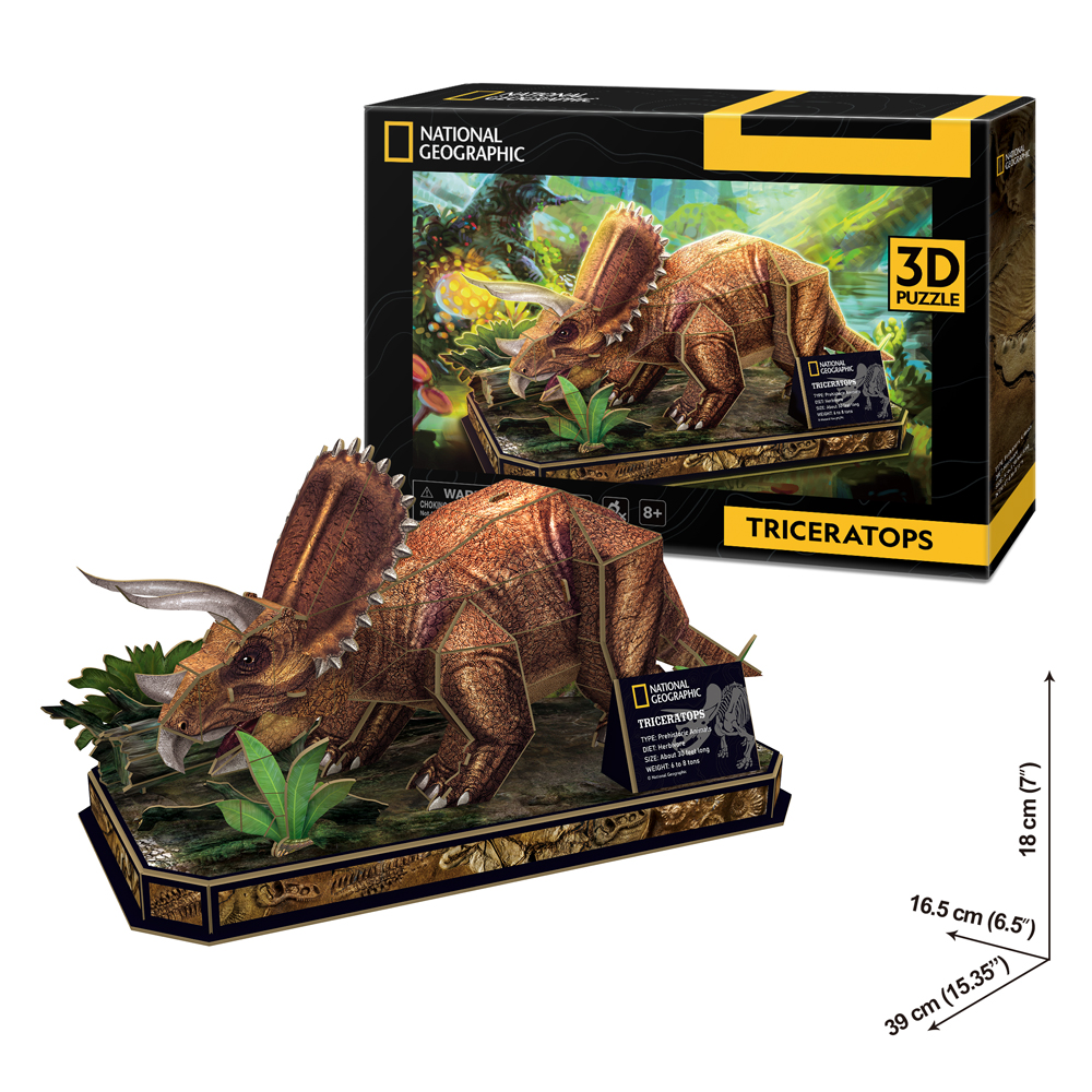 CubicFun National Geographic Dino Triceratops 3D Construction Puzzle (DS1052h)